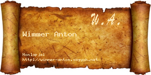 Wimmer Anton névjegykártya